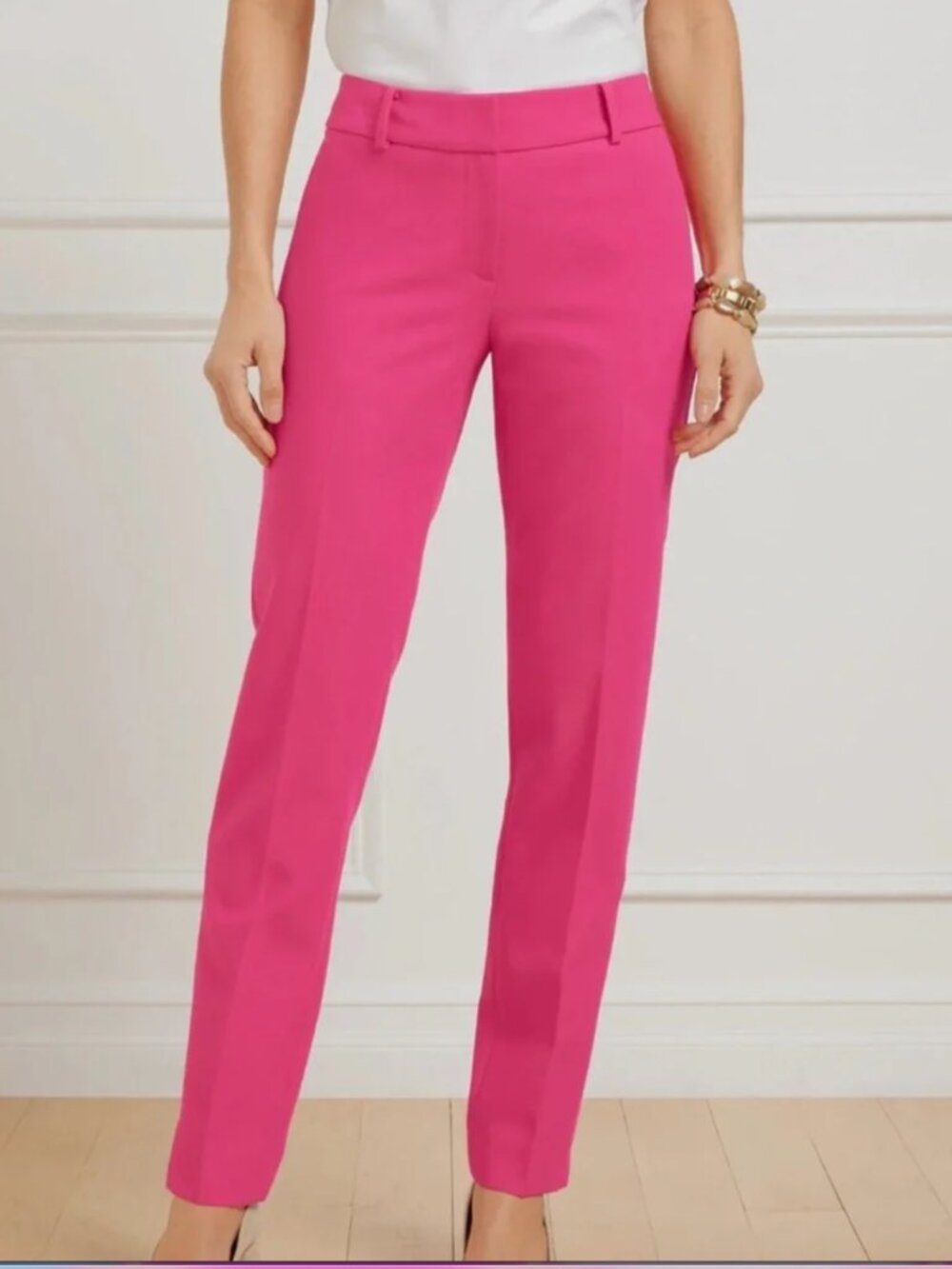 Talbots Pink Hampshire Straight Leg Ankle Trouser Pants